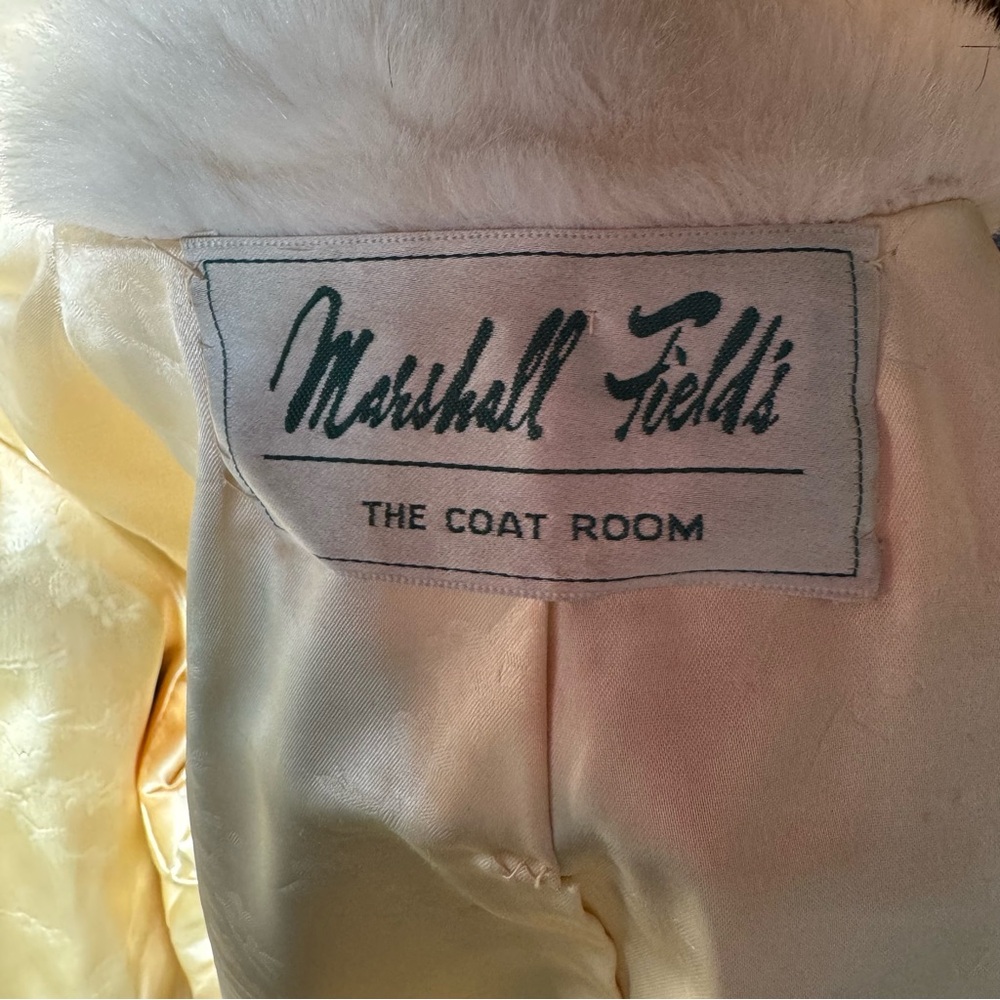 Vintage (1978) White Faux Fur Coat with Black Stripe Detail - Picture 4 of 16